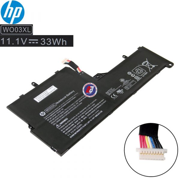 Pin WO03XL gắn cho laptop HP Split X2 13-M000, HSTNN-DB5I, 725606-001, WO03XL (33Wh 11.1v)
